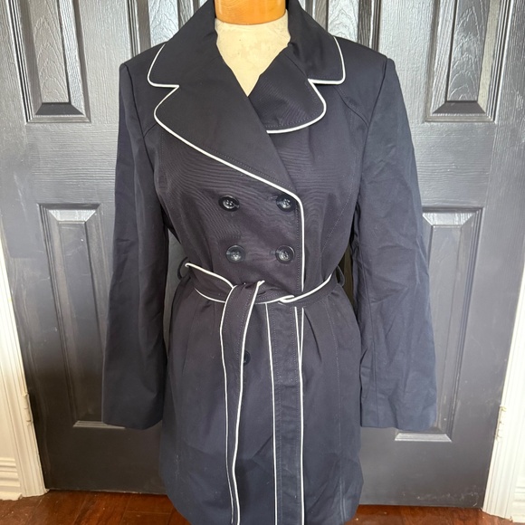 NWOT ANN TAYLOR Blue Double Breasted Coat M - Picture 7 of 12